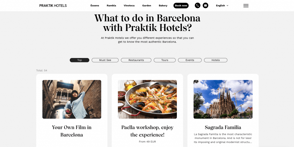 Praktik Hotels Trip Planning Website