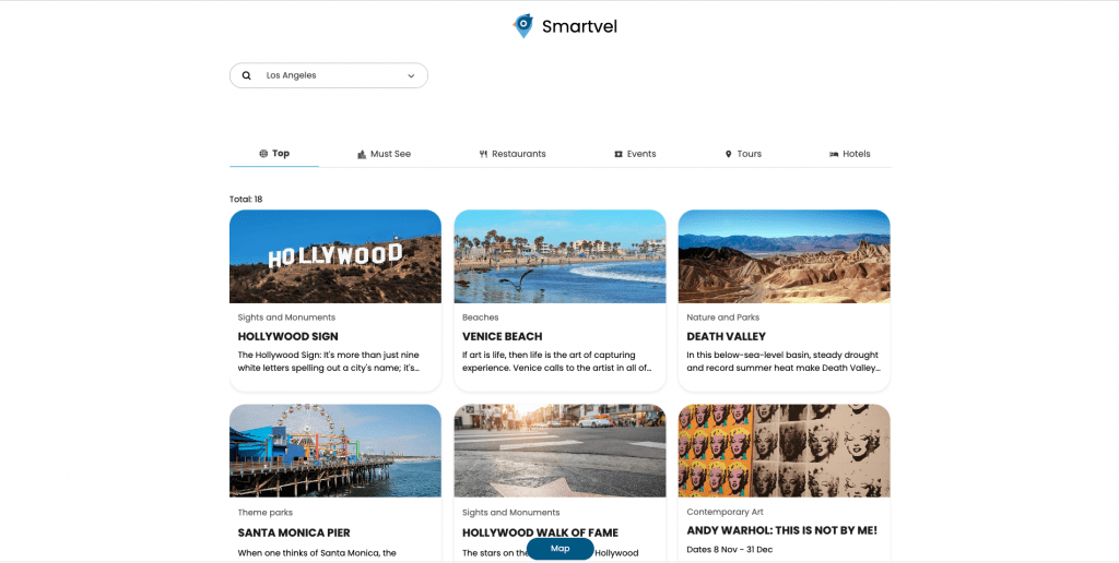Smartvel trip planning website