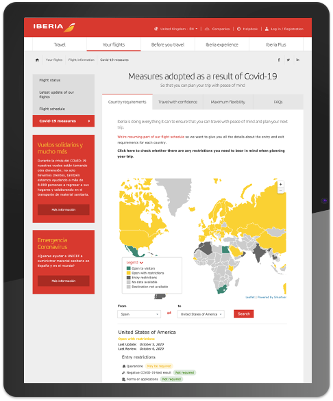 Iberia solution - travel restrictions Iberia solution - travel restrictions